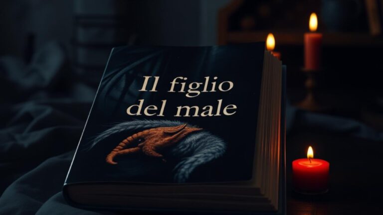 libro titolo il figlio del male sfondo nero e candele rosse per dark romance