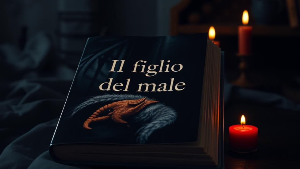 libro titolo il figlio del male sfondo nero e candele rosse per dark romance