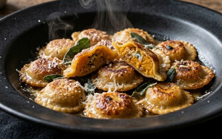 Ravioli di zucca con amaretti e gorgonzola - LeBisbetiche.com