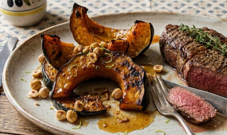 Zucca arrosto con miele, lime e nocciole - LeBisbetiche.com